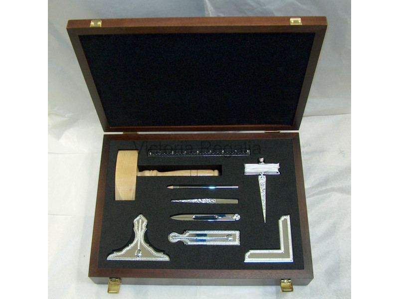 Masonic working wooden tools set with box 