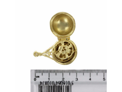Rare Freemasonry Masonic Ladder Orb -  Gold Plated Solid Silver 