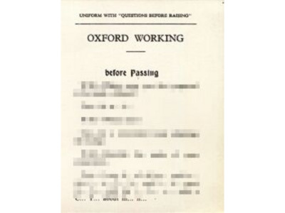 Oxford Working Passing Card