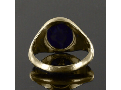 Guld Royal Preceptory Masonic Ring - Svart med vändbart huvud - 9 karat guld