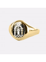 Guld Royal Arch Masonic Ring - Svart med snabb huvud - 9 karat guld