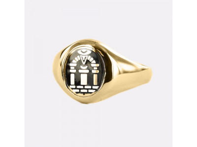 Gold Royal Arch Masonic Ring - Black With Fixed Head - 9ct Gold 