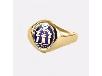 Gold Royal Arch Masonic Ring - Blue With Fixed Head - 9ct Gold 