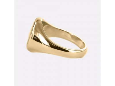 Oval form, fyrkantig och kompassfärgad ring som jag rodnade med nästan huvud - 9 karat guld
