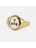 Triple Tau Masonic Ring med snabb huvud - 9 karat guld