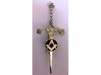 Masonic Kilt pin 80mm long with masonic symbol Square Compass