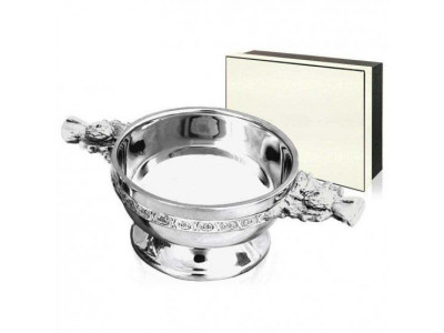 Freemasons Masonic Pewter Quaich with Engraved Square Compass & G - Thistle handles with option to Engrave