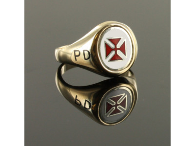 Scottish KT ring - Knights Templar Ring 9ct Gold - Reversible