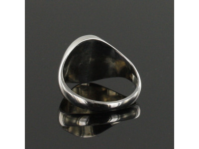 Masonic Ring - Onyx Set - Square and Compass - Solid Silver Hallmarked