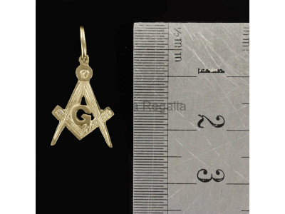 Freemasons Masonic Square And Compass Pendant eller med G Hallmarked 9ct Gold