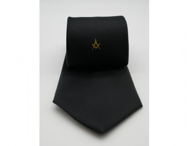 Black tie with Gold Square and Compass