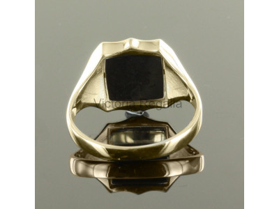 Masonic 9ct Gold Light Blue Square, Compass and G Ring with Reversible Shield Head