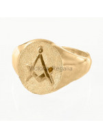 Masonic 9ct Gold Signet Ring with Square and Compass Symbol