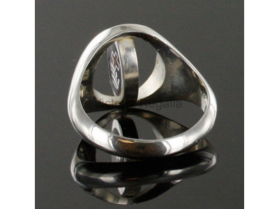 Masonic Silver Royal Black Preceptory Ring with Reversible Head