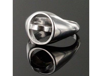 Masonic Silver Royal Arch Ring with Reversible Head (Red)