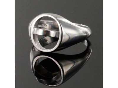 Masonic Triple Silver Tau-ring med vändbart huvud