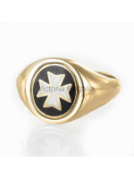 Masonic 9ct Gold Knights of Malta Masonic Ring with Reversible Head