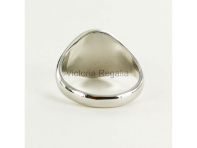 Masonic Silver Past Preceptor Ring with Fixed Head