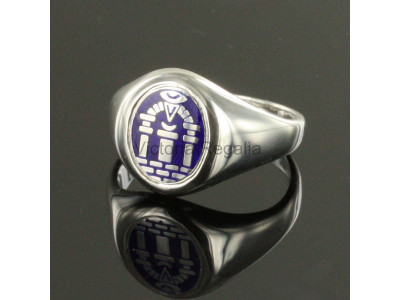 Masonic Solid Silver Royal Arch Ring with Fixed Head (Blue)