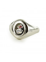 Masonic Solid Silver Royal Black Preceptory Ring with Fixed Head