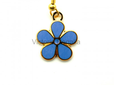 Masonic Forget-Me-Not Gold Coloured Drop Earrings