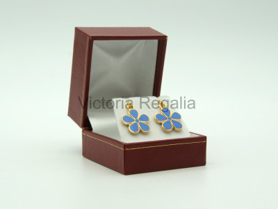 Masonic Forget-Me-Not Gold Coloured Drop Earrings