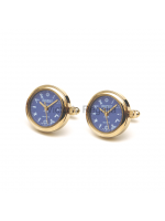 Reloj de gemelos masónicos de masones con herramientas masónicas en el dial - cara azul - reloj de cuarzo de cara azul chapado en oro masónico para caballeros