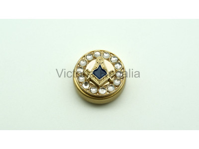 Freemasons Gold Cuff Button Cover with Masonic Square and Compass (Pair)