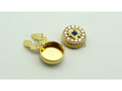 Freemasons Gold Cuff Button Cover con cuadrado masónico y brújula (par)