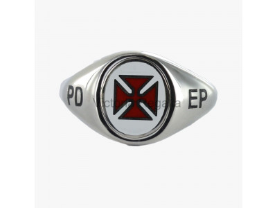 Masonic Solid Silver Knights Templar Ring with Reversible Head, and PD EP engraving