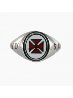 Masonic Solid Silver Knights Templar Ring with Fixed Head, and VD SA engraving