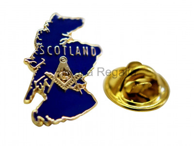Map of Scotland Masonic Freemasons Lapel Pin