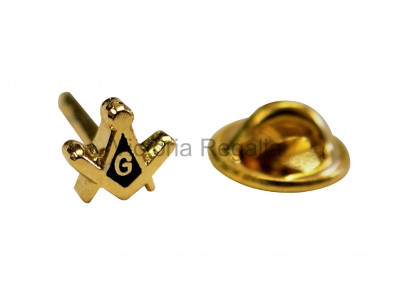 Square and Compass & G small Masonic Freemasons Lapel Pin - Gold