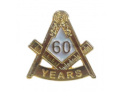 Freemason's Masonic 60 YEAR Lapel Pin