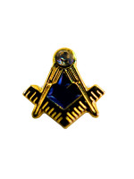 Square and Compass with Jewel Masonic Freemasons Lapel Pin - Small 