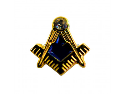 Square and Compass with Jewel Masonic Freemasons Lapel Pin - Small 