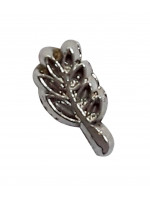 Freemasons Spec-of-Dust Acacia Leaf Masonic Lapel Pin Silver Small