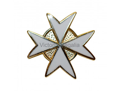 Knights of Malta - White - Masonic Freemasons Lapel Pin