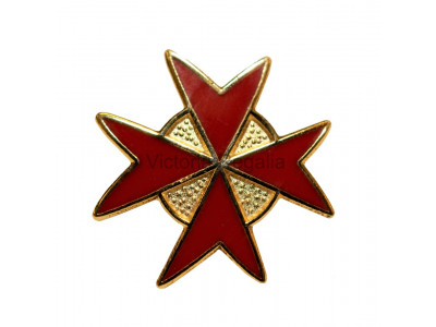 Spilla dei Cavalieri di Malta - Rossa - Massoni Massoni