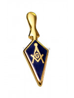 Trowel with Masonic Square, Compass and G Freemasons Lapel Pin