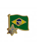 Freemasons Brazil Masonic Flag Lapel Pin