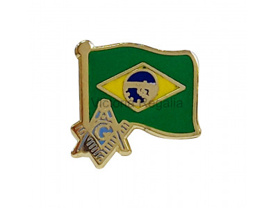 Freemasons Brazil Masonic Flag Lapel Pin