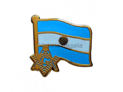 Freemasons Argentina Masonic Flag Lapel Pin