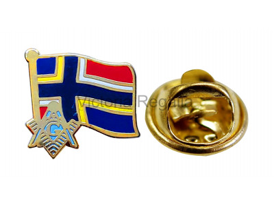 Freemasons Nordic Masonic Flag Lapel Pin