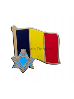 Znaczek do klapy z flagą masońską Masonów Belgii