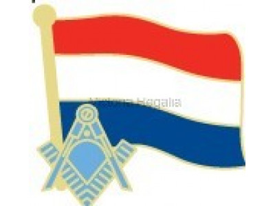 Freemasons Netherlands Masonic Flag Lapel Pin