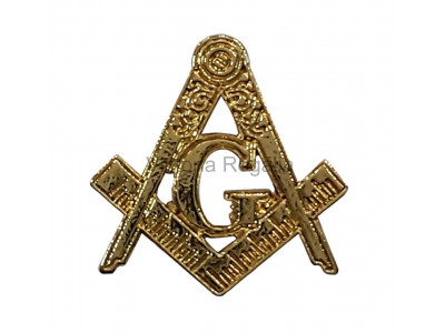 Freemasons Gold Coloured Square and Compass with G - Masonic Lapel Pin