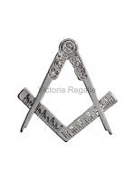 Frimurare Silverfärgad fyrkant och kompass Masonic Lapel Pin