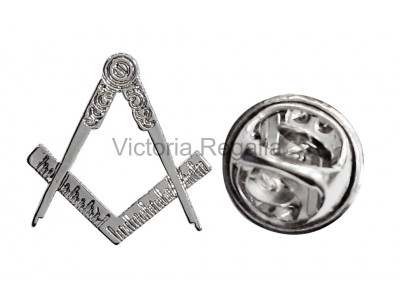 Freemasons Silver Coloured Square & Compass Masonic Lapel Pin