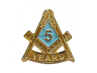 Freemasons Masonic 5 YEAR Lapel Pin